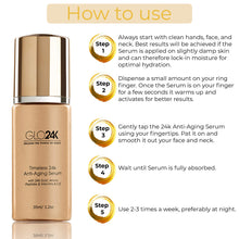 GLO24K Timeless Age-Defying Serum with 24k Gold, Potent Peptides, and Vitamins A,C,E. For a Radiant, Glowing Complexion!