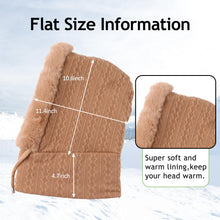 Zsedurt Winter Balaclava Hats for Women Ski Warm Thick Fluff Beanie Adult Neck Face Cover Cap(Khaki)