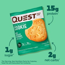 Quest Nutrition White Chocolate Macadamia Flavored Protein Cookie, 15g Protein, 1g Sugar, 2g Net Carbs, 12 Count