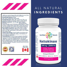 Nattokinase Supplement Capsules 90 Caps - Nattokinase 2000 fu - Nattokinase 100mg - Support Cardiovascular Health - 3rd Party Tested - Formulated & Made in Canada