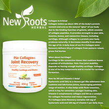 New Roots Herbal Pur Collagen + Joint Recovery, 454g - 20g Collagen, 120mg HA, Hydrolyzed Collagen Peptides Powder for Men & Women - Supports Cartilage, Bones and Joints, Collagen Supplement