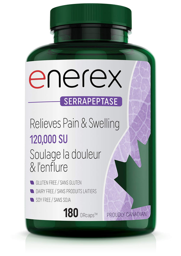 Enerex Serrapeptase 120,000SU 180 DRcaps - High Potency Enzyme Supplement - Serrapeptase 120000 SPU for Natural Support - Serrapeptase Supplement for General Wellness