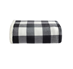 Eddie Bauer - Blanket, Super Soft Reversible Sherpa & Brushed Fleece Bedding, Throw Blankets for Couch, Ideal for Lounging (Cabin Plaid Black)