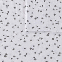 Intelligent Design Cozy Soft 100% Cotton Flannel Print Animals Stars Cute Warm, Ultra Soft Cold Weather Sheet Set Bedding, Twin, Grey Stars 3 Piece