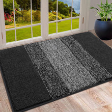 Vaukki Indoor Doormat Entryway Door Rug, Non Slip Absorbent Mud Trapper Mats, Low-Profile Inside Floor Soft Machine Washable Large Rugs Carpet for (24''x36'', Black and Grey)