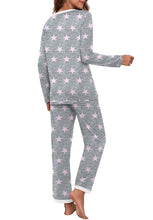 PrinStory Womens Pajamas Set Long Sleeve Sleepwear Soft Pjs Set