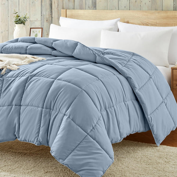 Homelike Moment Comforters Queen Size - Blue Duvet Insert Down Alternative Bed Queen Comforter, Lightweight Bedding Comforters Full Size Quilted Soft All Season Blue