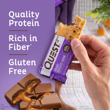 Quest Nutrition Caramel Chocolate Chunk Protein bar, High Protein, Low Carb, Gluten Free, Keto Friendly, 12Count