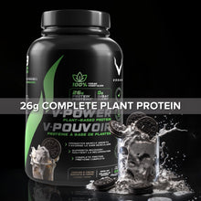 VEGAIN V-POWER Plant-Based Protein Powder - Cookies & Cream (29 Servings) | 26g Protein, 10.8g BCAAs & EAAs, Zero Fat, Zero Sugars, Dairy-Free & Soy-Free - All Natural Ingredients - 1kg (2.2lbs)