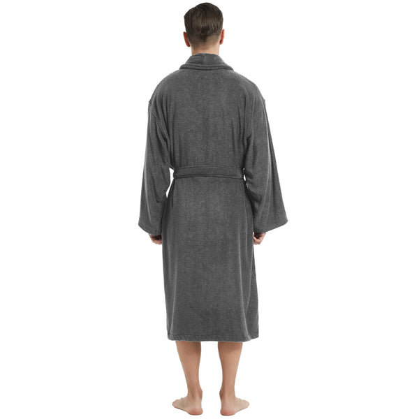 UTJZIB Men's Robe,Pure Cotton Robe for Men,Absorbent Bathrobe,Luxurious Terry Cloth Bathrobe with Shawl Collar