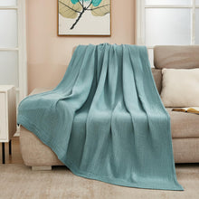 EMME Muslin Throw Blanket 100% Cotton Blankets for Couch Breathable Gauze All Season Soft and Lightweight Pre-Washed (Teal, 50