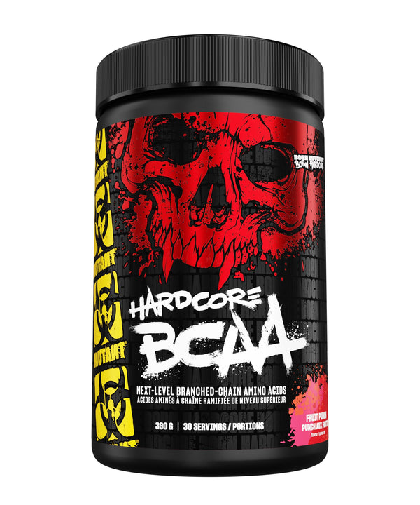 MUTANT HARDCORE BCAA - Pre, Intra or Post Workout – BCAA next level branched-chain Amino Acids Supplement – Hydration + Recovery - 30 serving - Fruit Punch