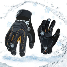 Vgo 1 Pair 0°C/32°F Waterproof Heavy-Duty Winter Mechanic Work Gloves, Impact Reduction(Size M, Black, SL8849FW)