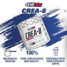 EHP Labs CREA-8 Creatine Monohydrate Powder - Creatine Powder for Building Lean Muscle Mass, Improves Strength & Power, Supports Brain Health - 100 Servings (500g)