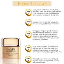 GLO24K Facial Peeling Gel with 24k Gold and Potent Vitamins. For optimal Exfoliation, Peeling, and Microdermabrasion. Restore and Revive your Skin!