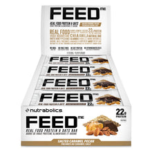 Nutrabolics Feed Bar, Salted Caramel Pecan, Real Food Protein Bar, 12 Bars