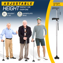 ZELECKS Walking Cane for Women & Men - Self Standing Adjustable Folding Cane with T Handle and 360 Pivot Base - Lightweight Foldable Walking Stick for Seniors - Collapsible Cane for Walking