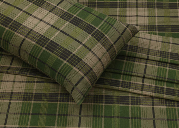 Ruvanti Flannel Sheets Full Size - 100% Cotton Double Brushed Bed Sheets Set, Deep Pockets 16 Inches, All Seasons Breathable & Extra Soft Full Sheets, Warm & Cozy, 4 Piece, DNA Plaid