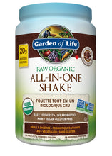 Garden of Life Raw All-in-One Nutritional Shake, Chocolate Cocoa, (28 servings- 1017g) Packed with 20 grams of Certified Organic Plant Protein packed with incredible nutrition to help build lean muscle. Assists in the building of lean muscle when combined