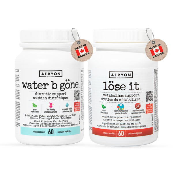 Water B Gone [20 Day Supply] & Lose It [30 Day Supply] - Value Pack by Aeryon Wellness | Made in Canada | Diuretic Pills for Women | Reduce Water Retention & Bloating | Find PMS Relief | 60 Vegan Caps