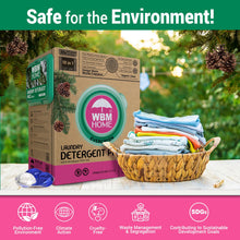 WBM Laundry Detergent Pods - Ultra-Concentrated, Hypoallergenic, Stain-Fighting, Evergreen Scent, 128-Pack, Recyclable Packaging for Eco-Friendly Cleaning