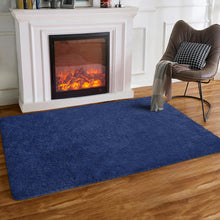 Poboton Area Rugs for Living Room, Ultra Soft Fluffy Non-Slip High Pile Rugs for Bedroom Kitchen Kids Nursery Room Entryway (Dark Blue, 4x6 Feet)