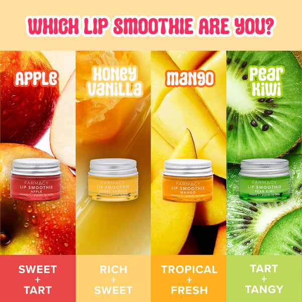 Farmacy Peptide Lip Balm - Lip Smoothie Hydrating Lip Balm with Vitamin C to Visibly Plump + Smooth Lip Lines - Nourishing Lip Treatment with a High-Gloss Finish - Apple (10g)