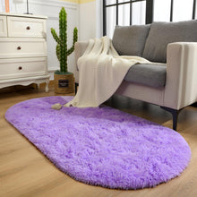 Terrug Oval Fluffy Ultra Soft Area Rugs for Bedroom Living Room, 2.6 x 5.3 Ft Plush Shaggy Kids Rug Small Throw Rugs for Dorm Boy Girl Room Bedside Nursery Mats Home Decor, Purple