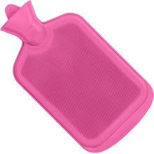 SteadMax [2 Pack] Hot Water Bottles, 2L (68oz) Natural Rubber -BPA Free- Durable Large Hot Water Bag for Hot Compress and Heat Therapy, Pain Relief Heating Pad, (Pink)