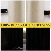 NICETOWN Cream 100% Blackout Linen Curtains 84