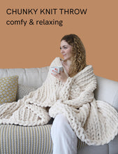 YnM Chunky Throw Blanket, Medium-Weight, Hand Knitted with Chenille Yarn, Skin Friendly, Ventilated and Breathable, Machine Washable, Home Décor Piece for Couch Sofa and Bed (Butter Cream, 40x50 Inch)