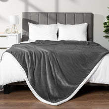 PAVILIA Premium Sherpa Twin Size Blanket | Flannel Fleece Twin Bed Dark Grey Blanket | Plush, Soft, Cozy, Warm, Lightweight Microfiber, Reversible, All Season Use (Charcoal, 60 x 80 Inches)