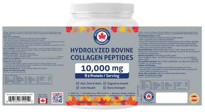 Orthomolecular Laboratories - Hydrolyzed Bovine Collagen Peptides Powder 10000mg, 425g - Vitamins for Bone Strength, Digestive Health, Joint Health, Hair Skin and Nail Vitamins - Collagen Supplement