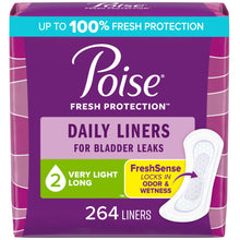 Poise Incontinence Liners, Long Length, Very Light Absorbency, 44 count (Pack of 6)