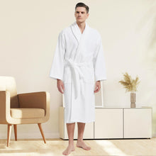 UTJZIB Men's Robe,Pure Cotton Robe for Men,Absorbent Bathrobe,Luxurious Terry Cloth Bathrobe with Shawl Collar