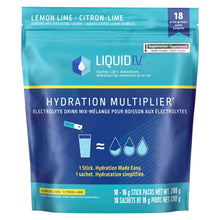 Liquid I.V. Electrolyte Drink Mix for accelerated hydration, Lemon Lime, Hydration Multiplier with Vitamins B3, B5, B6, B12 and C, 288 g, 18 on-the-go sticks