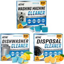 Washing Machine Dishwasher & Disposal Cleaning Tablets - Appliance Refresh Bundle Includes 12 Month Supply Dishwasher Cleaner Deodorizer, Washer Descaler, Disposer Freshener Deep Cleaning - 72 Tablets