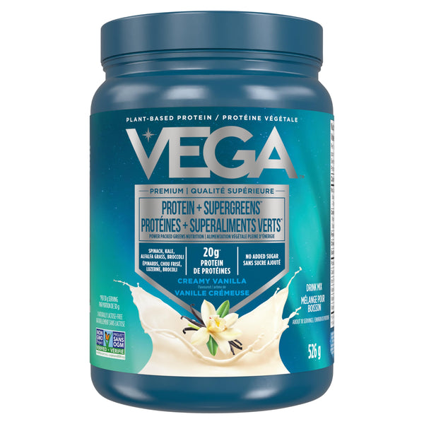 Vega Protein and Greens Vanilla (18 Servings) Plant Based Protein Powder Plus Veggies, Vegan, Non GMO, Pea Protein For Women and Men, 526g (Packaging May Vary)