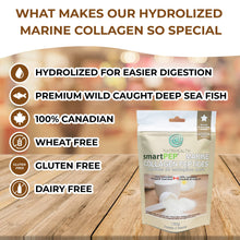 SmartPEP Hydrolized Marine Collagen Peptides Powder (100 gram) Wild Caught Fish, Highly Digestible Marine Collagen Supplement, Tasteless, Great for Skin