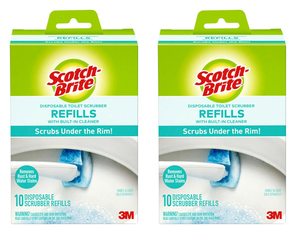 Scotch Brite Toilet Scrubber Refill Value Pack 2 Boxes of 10 Each Click N Flip