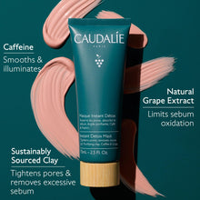 Caudalie Instant Detox Mask 75ml - Cleanse and visibly tighten pores in 10 minutes, with Pink Clay and Caffeine for more Luminous, Clearer-Looking Skin, Fragrance-free and Vegan