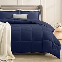 Homelike Moment California King Comforter Set Navy Blue, Lightweight Cal King Comforter Set Soft Down Alternative Bedding Sets All Season 3 Pcs Bed Set, 1 Comforter 104”x96“+2 Shams 20“x36”