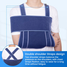 Velpeau Arm Sling for Sleep, Shoulder Immobilizer for Women & Men - Very Soft Sling for Rotator Cuff Tear, Fractured, Dislocation, Broken, Postoperative, Fits Left & Right (Blue, M: Bust 31.5-39.5″)