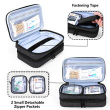 Yarwo Insulin Cooler Travel Case with 4 TSA Approved Ice Packs, Double Layer Diabetic Supplies Bag Organizer for Insulin Pens, Blood Glucose Monitors or Other Diabetes Care Accessory, Black, Bag Only