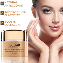 GLO24K Timeless Anti-Aging Cream with 24k Gold, Potent Peptides, and Vitamins A,C,E. For a Flawless Skin!