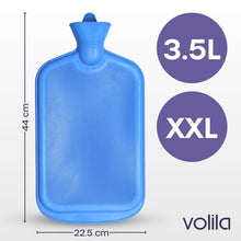 XXX-Large Hot Water Bottle with Cover - 3.5L Blue Hot Water Bag for Pain Relief - 118Fl Oz Extra Large Washable Soft Faux Fur, Big Hot Water Pack for Sore Muscles, Period Cramps, Hot and Cold Compress