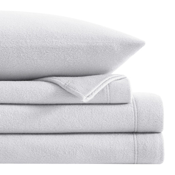 Softan Queen Micro Fleece Sheets Set, 4-Piece Queen Size Bed Sheet Set, Plush Velvet Fleece Sheet Set with 15" Deep Pocket Fitted Sheet, Flat Sheet, 2 Pillowcase, Soft and Warm, White