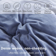 Velvet Fitted Sheet Queen Size,Fleece Plush Bed Sheet Mattress Protector Cover with 15'' Deep Pocket Warm Fuzzy Bottom Sheet (Not Include Pillowcases),Blue