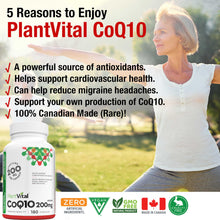 PlantVital Coenzyme Q10 - Made in Canada - 400mg (2 capsule per day) - CoQ10 Supplement - Support Cardiovascular Health with High-Potency Formula - Helps Reduce Migraine Frequency - 270 Capsules