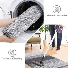 Vaukki Indoor Doormat Entryway Door Rug, Non Slip Absorbent Mud Trapper Mats, Low-Profile Inside Floor Soft Machine Washable Large Rugs Carpet for (24''x36'', White and Grey)